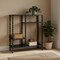 Hello Honey Tiered Shelf with Beveled Shelves and Doweled Legs, Black